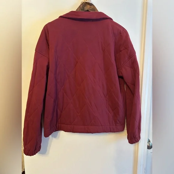 Women's Quilted Boutique Jacket - Burgundy - Picture 5 of 5